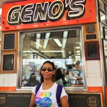 Long line at Geno's Steaks